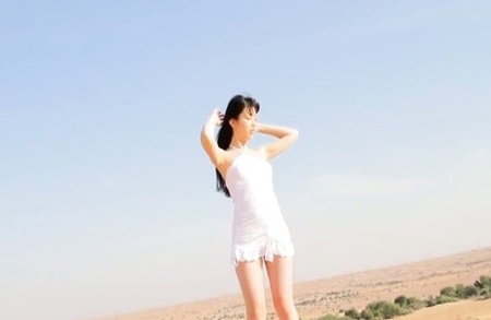 Azusa Togashi beautiful Asian teen in the desert 